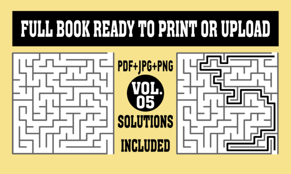 KDP Interior Mazes with Solutions: A Ready-to-Publish Resource