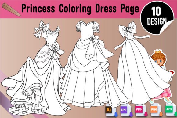 Princess Dress Coloring Page: A Creative Resource for Relaxation and Business