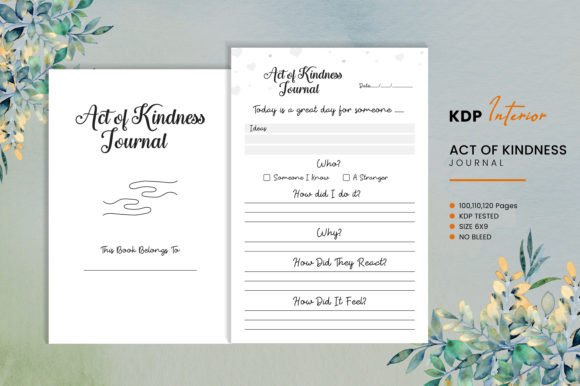 The Practical Value of an Act of Kindness Journal KDP Interior